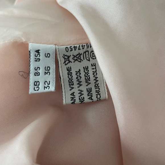 Genny Italy Jacket Pale Pink Blazer Shawl Collar Wool Gabardine US 6 Vintage 90s - Picture 8 of 9